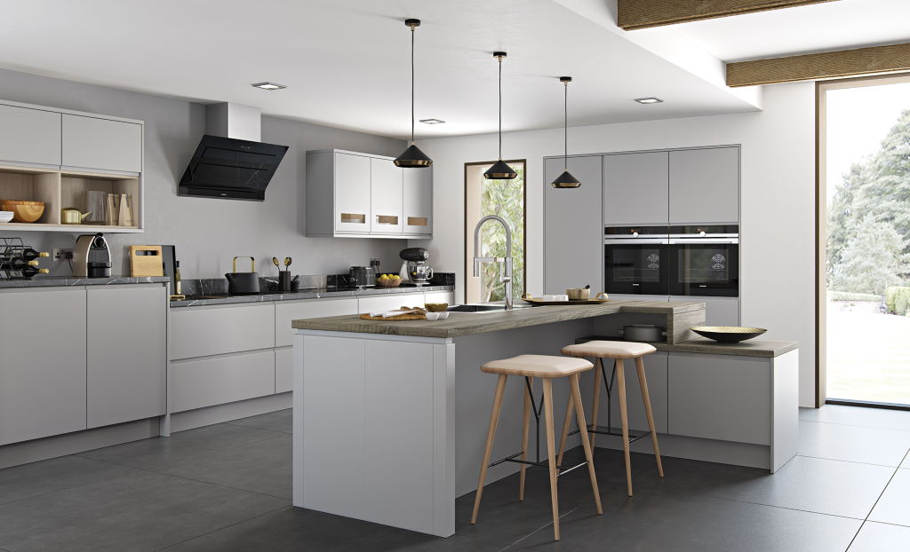 Kitchen Stori / Uform Strada matte light grey handleless kitchen